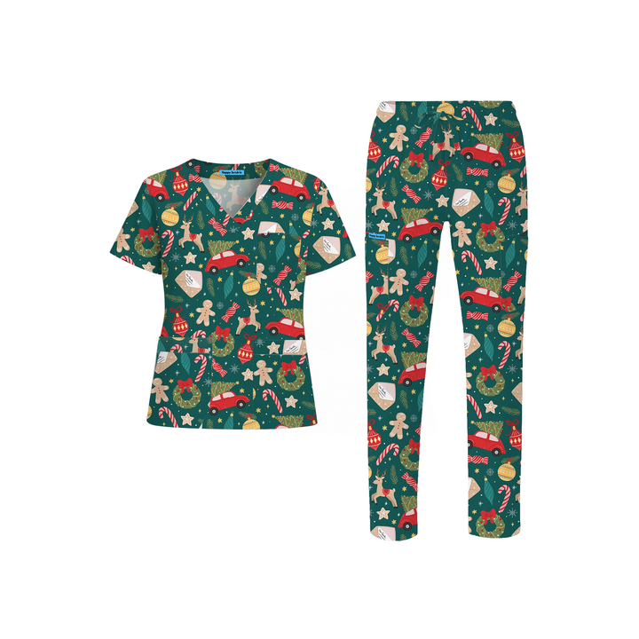Scrubbin' Around The Christmas Tree Scrub Set (Ships on November 17, 2025)