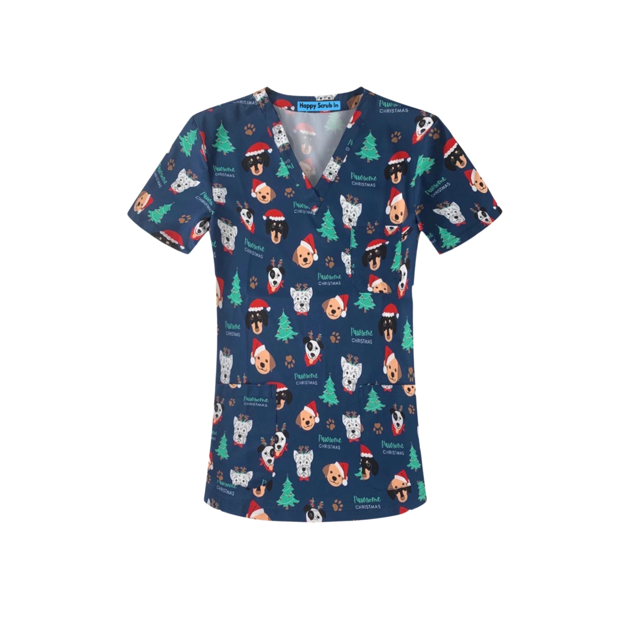 Christmas hot sale scrub tops