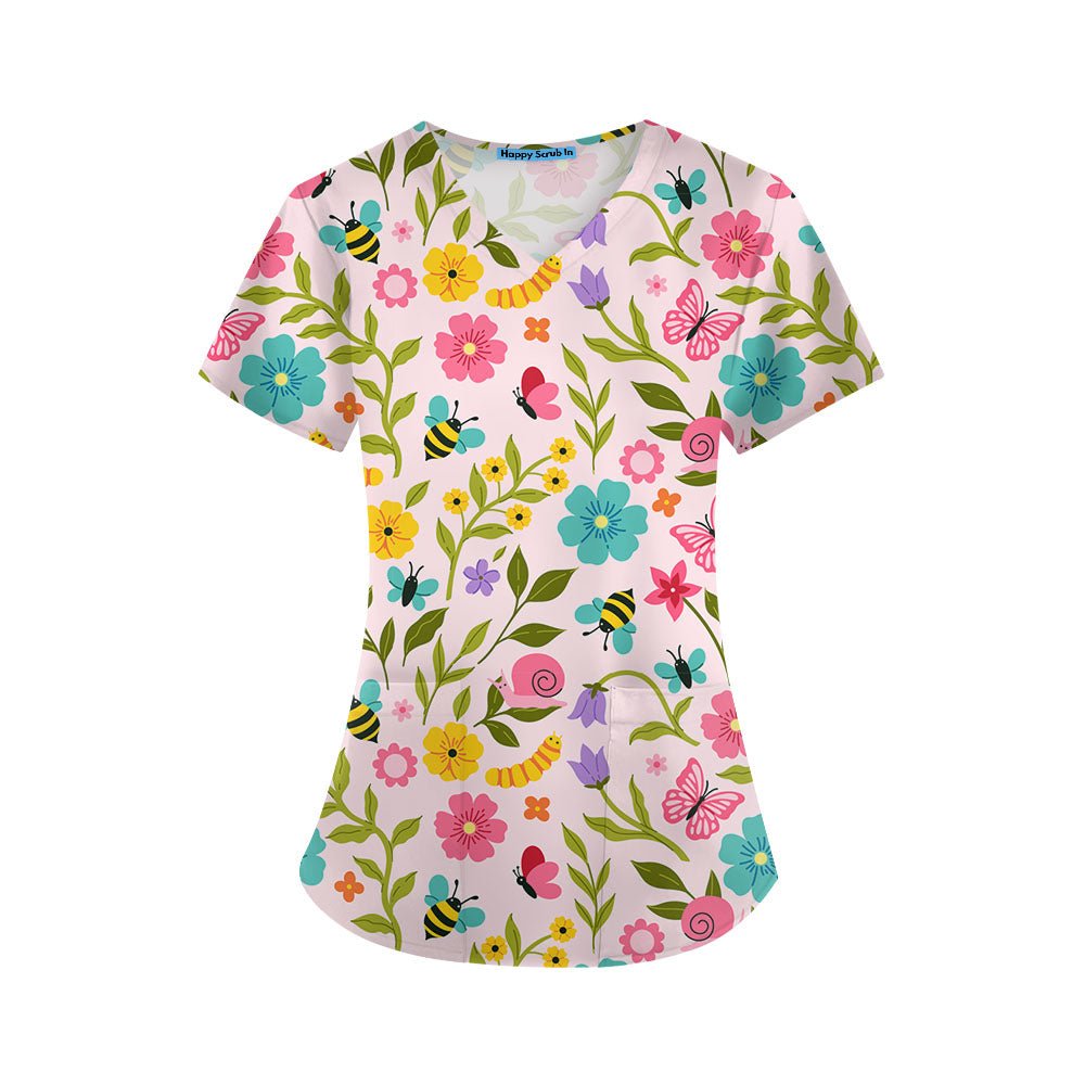 Bee - hind Scrub Top - Happy Scrub In | Scrubs With Style