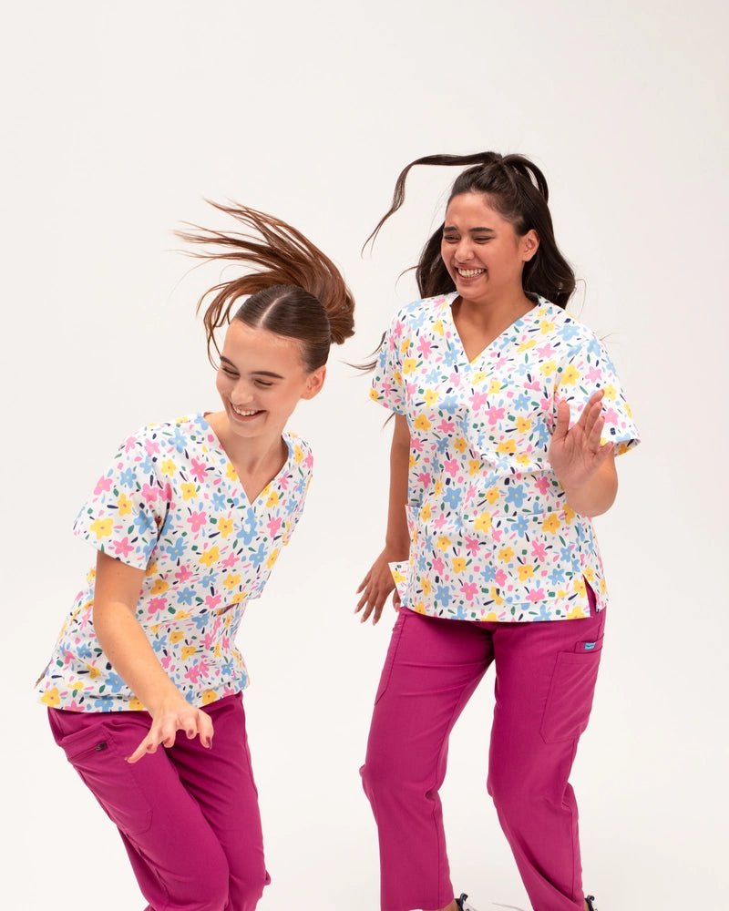Blossom on Call Scrub Top - Happy Scrub In | Scrubs With Style
