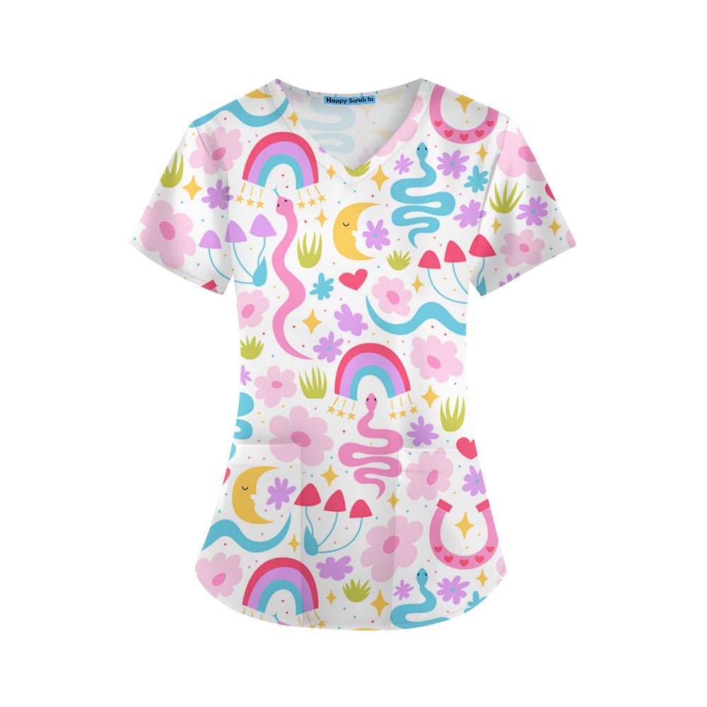Delusional But Cute Scrub Top - Happy Scrub In | Scrubs With Style