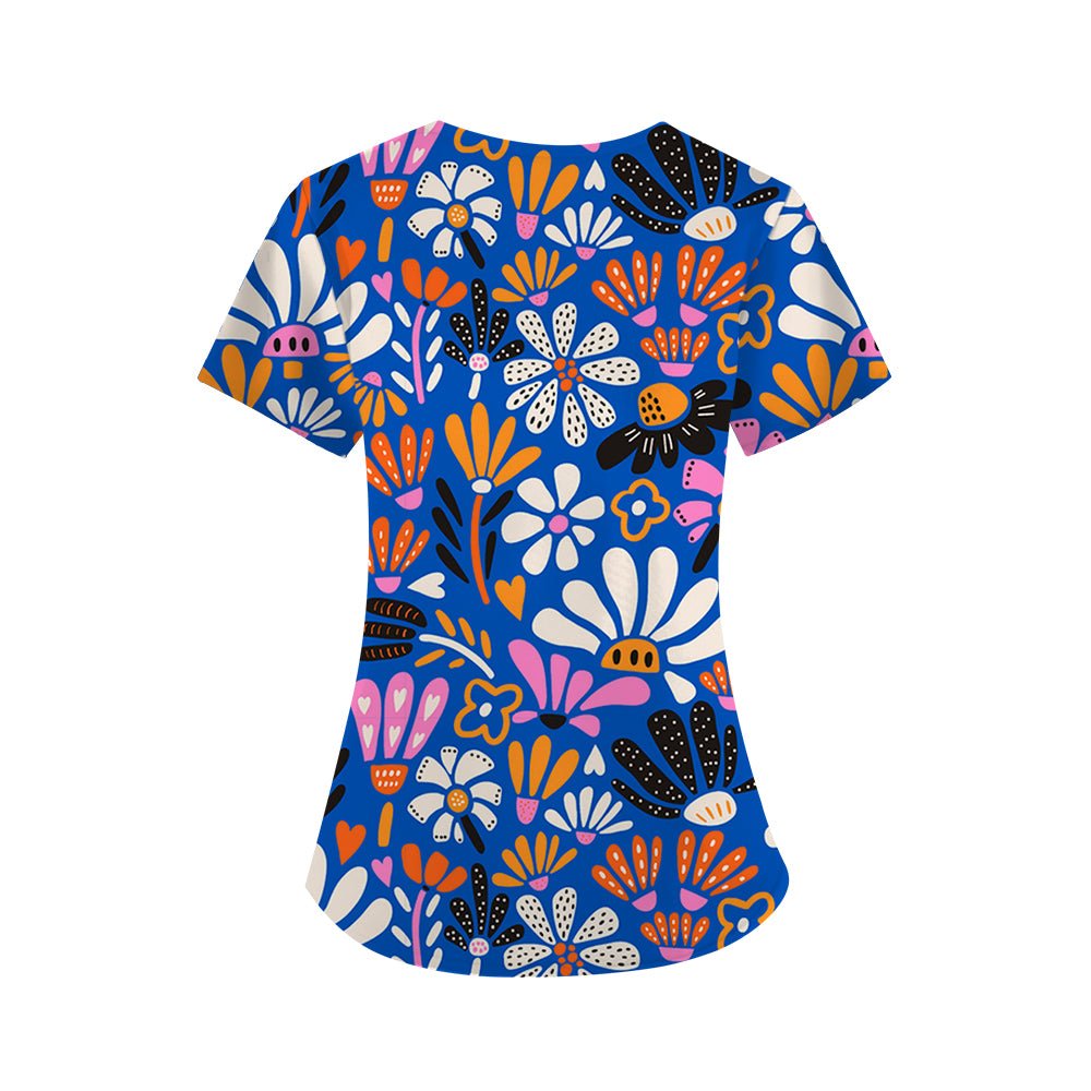 Dopamine Flowers Scrub Top - Happy Scrub In | Scrubs With Style