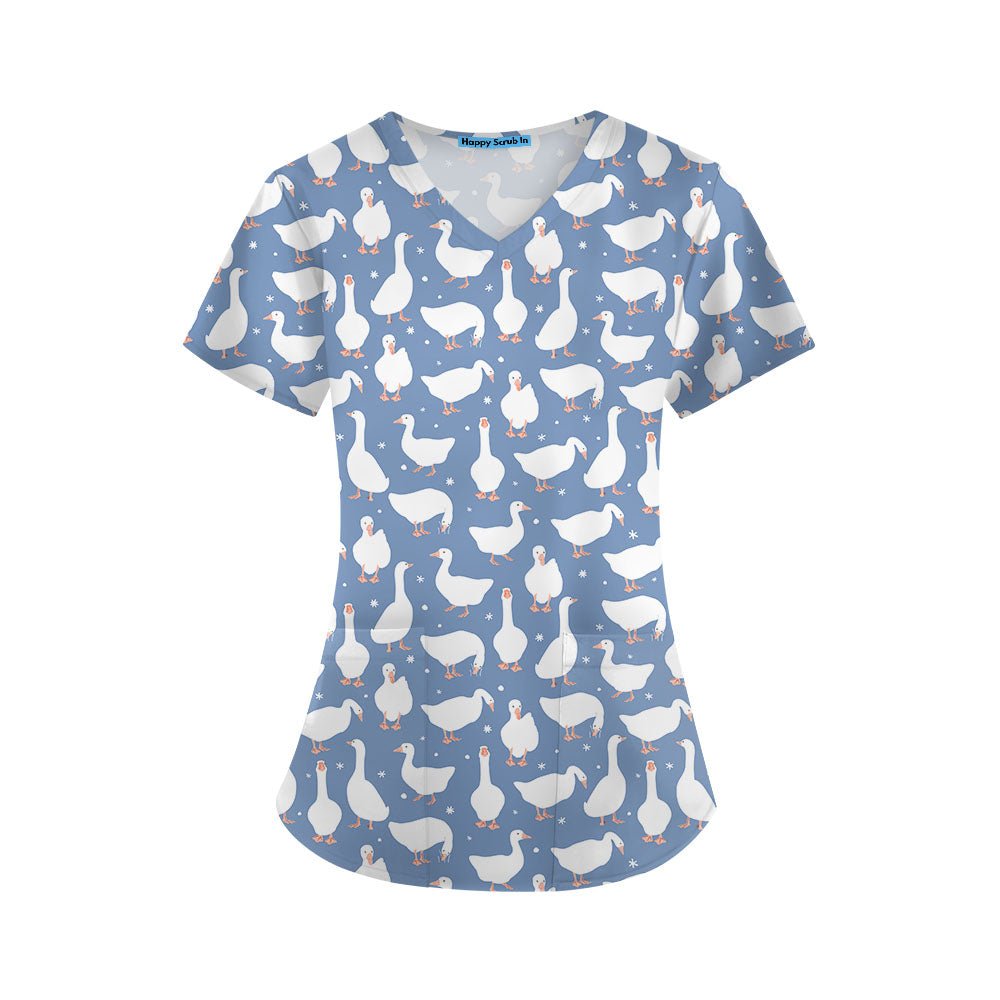 Loose Goose Unit Scrub Top - Happy Scrub In | Scrubs With Style