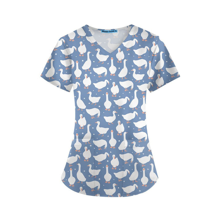 Loose Goose Unit Scrub Top - Happy Scrub In | Scrubs With Style