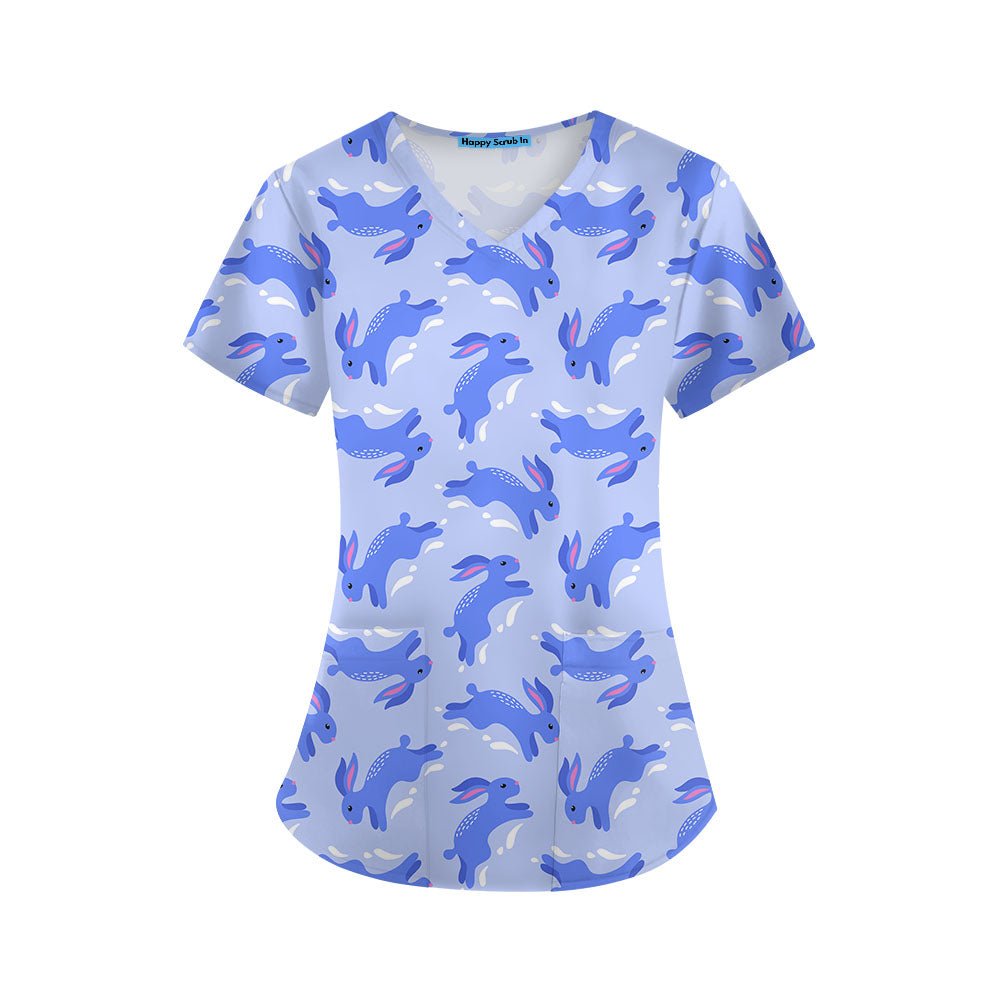 Rapid Rabbit Scrub Top - Happy Scrub In | Scrubs With Style