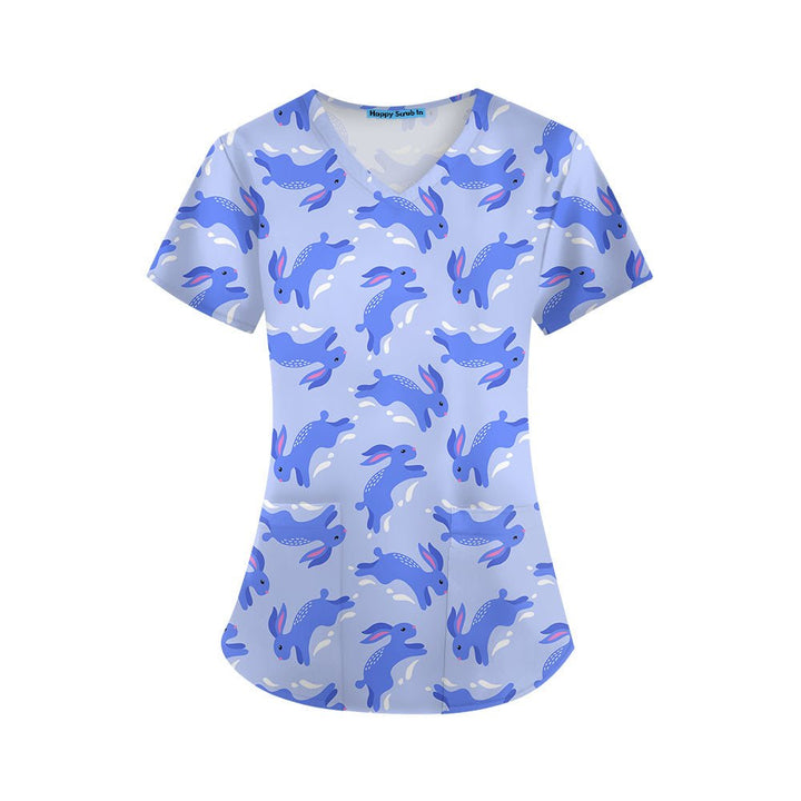Rapid Rabbit Scrub Top - Happy Scrub In | Scrubs With Style