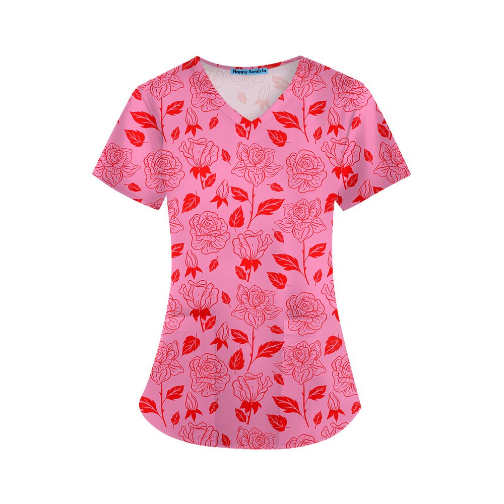 Roses Are Red, Patience Is Dead Scrub Top - Happy Scrub In | Scrubs With Style