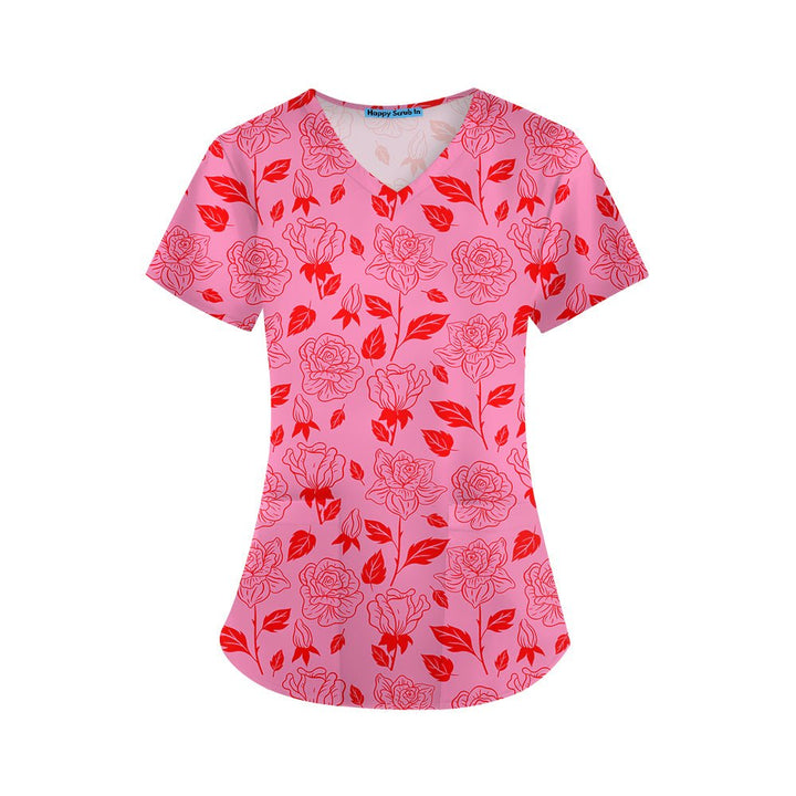 Roses Are Red, Patience Is Dead Scrub Top - Happy Scrub In | Scrubs With Style