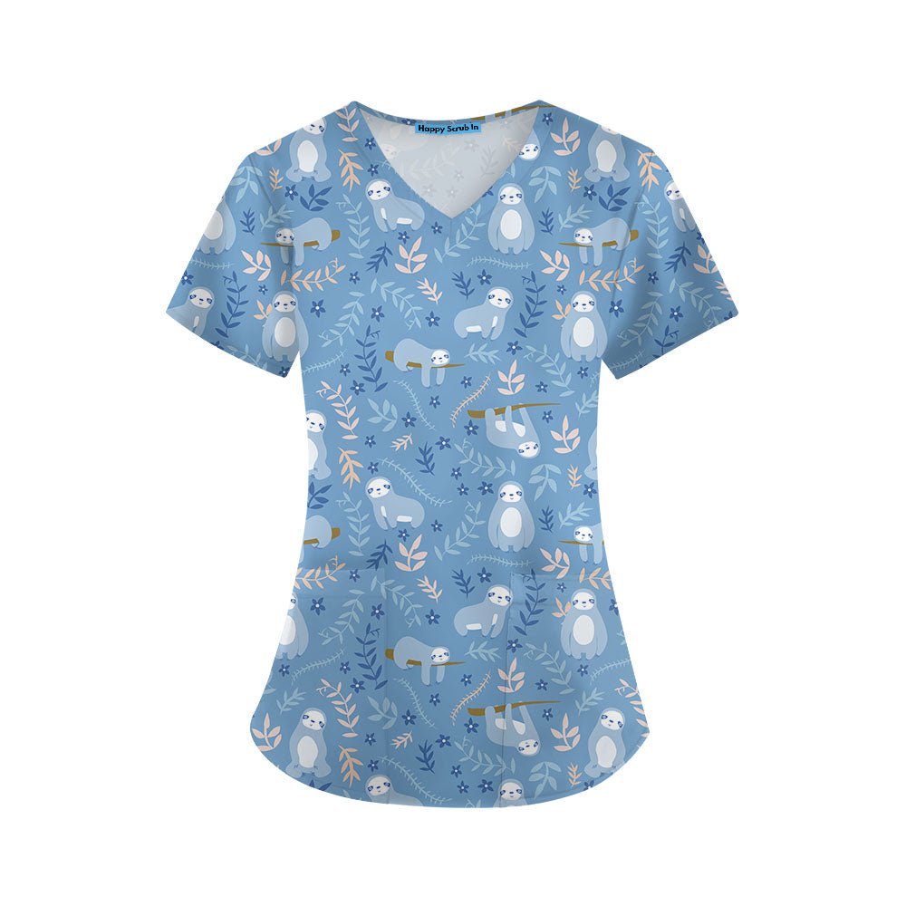 Sloth Shift Scrub Top - Happy Scrub In | Scrubs With Style