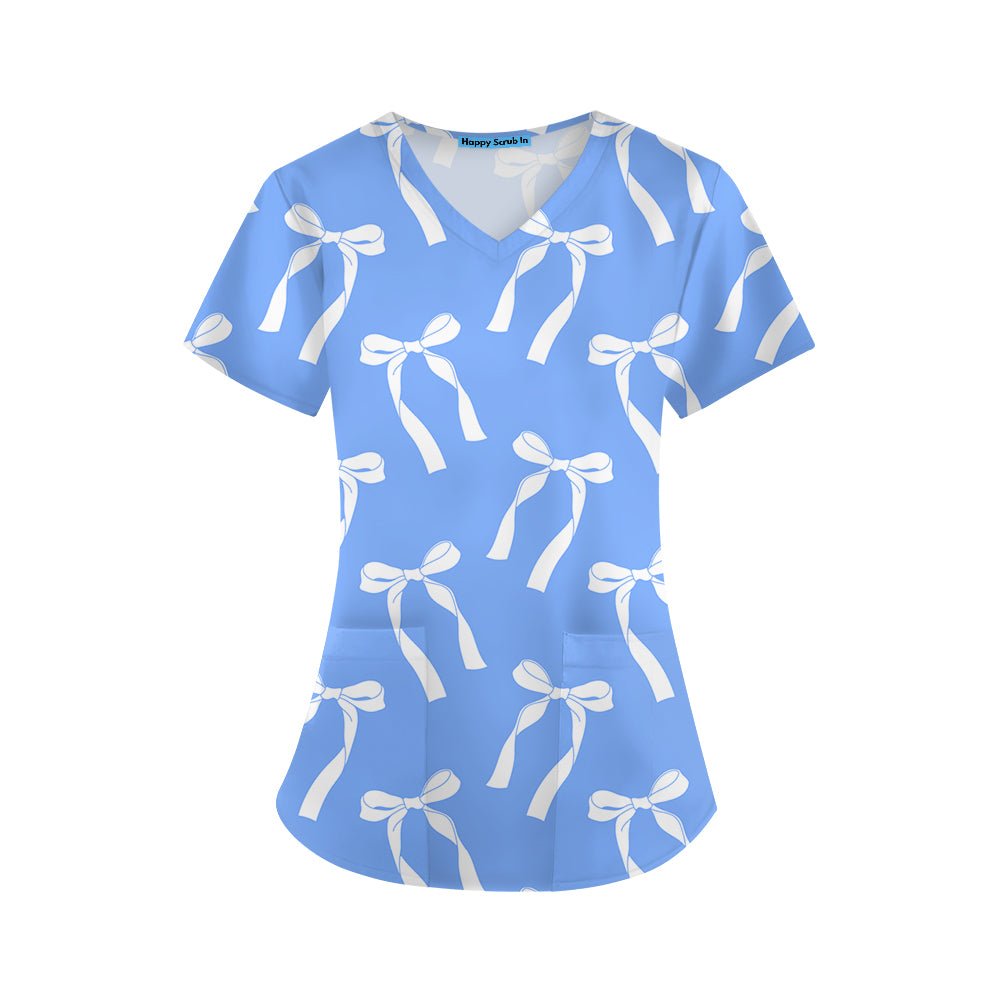 Tied Up At Work Scrub Top - Happy Scrub In | Scrubs With Style