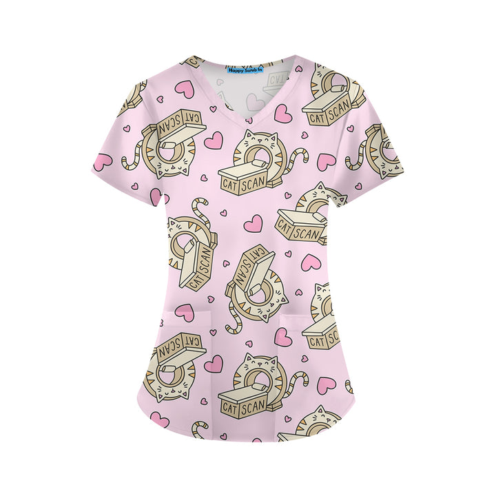 Cat Scan Scrub Top