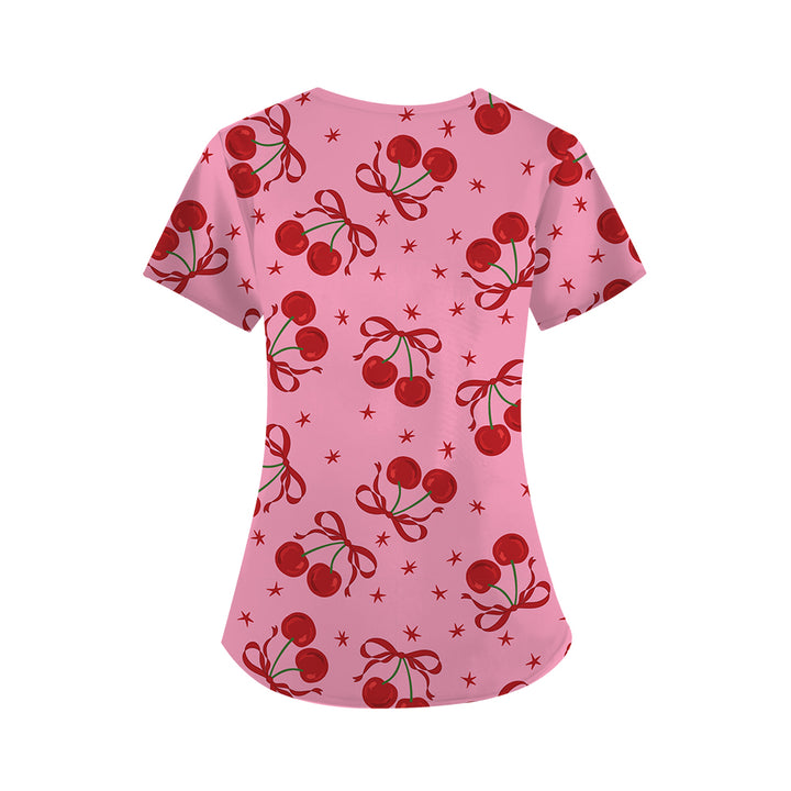 Cherry Lady Scrub Top