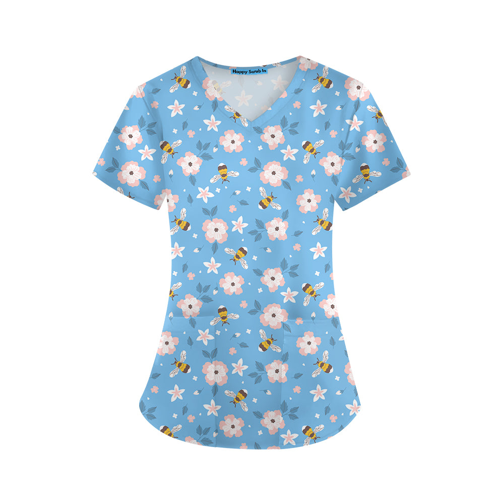 Please Bee Nice Scrub Top