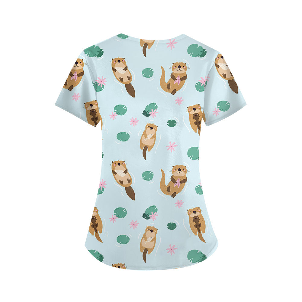 Otter Side Scrub Top