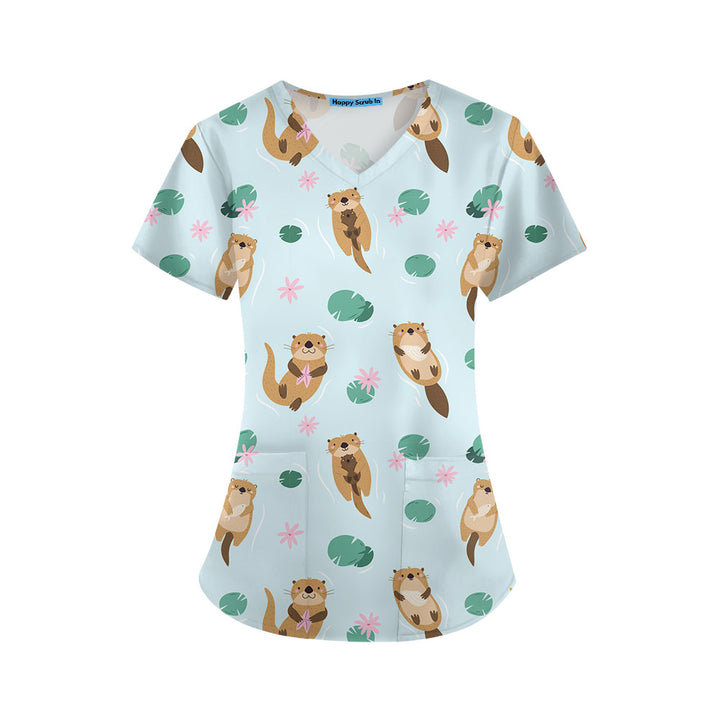 Otter Side Scrub Top
