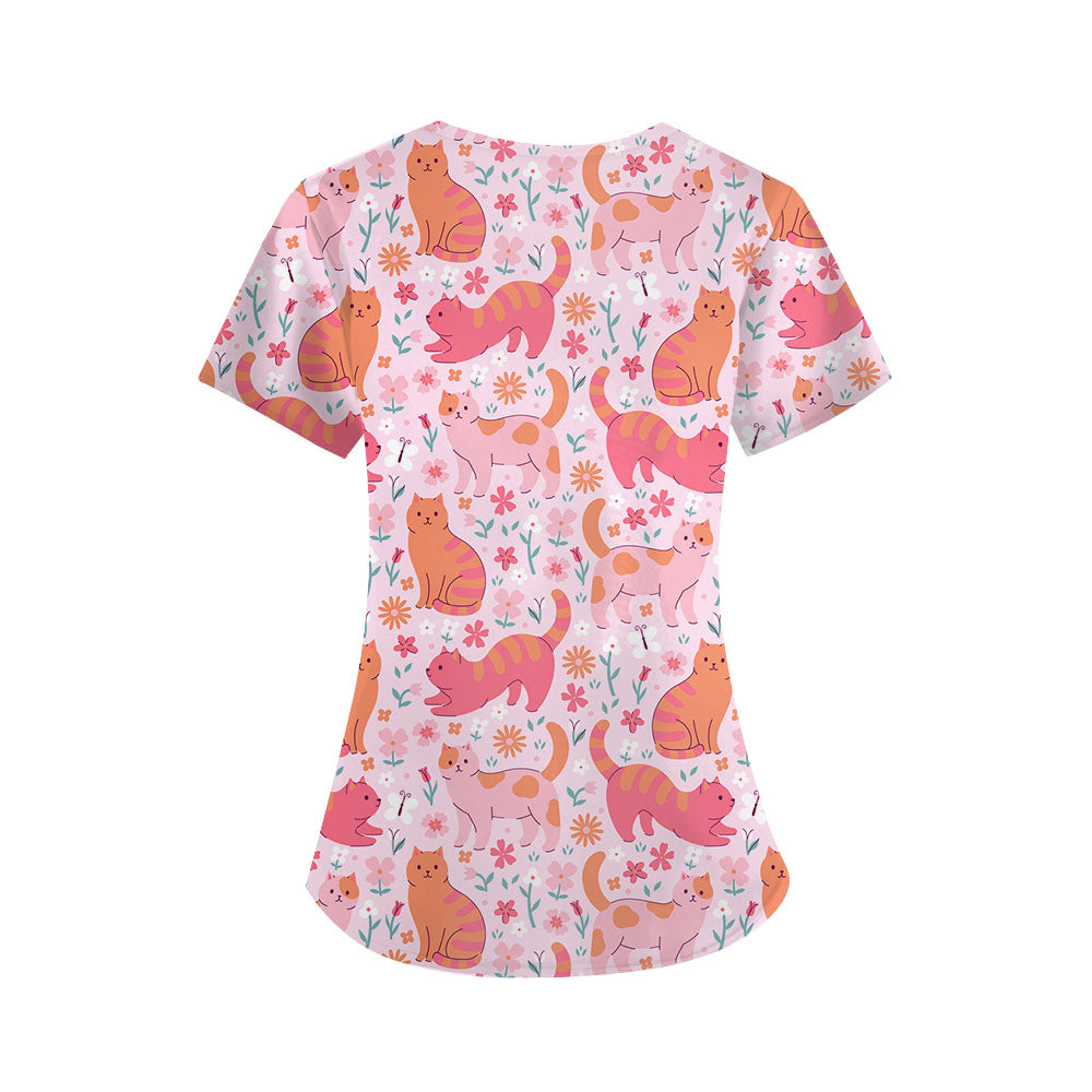 Cattitude Shift Scrub Top