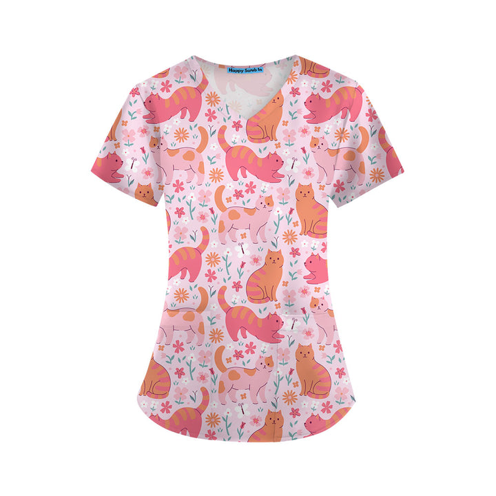 Cattitude Shift Scrub Top