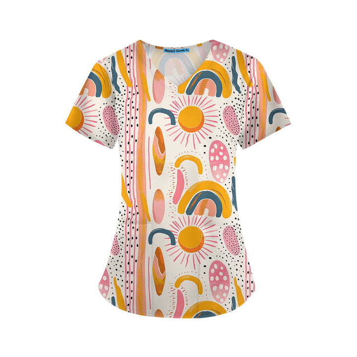 Partly Sunny Scrub Top