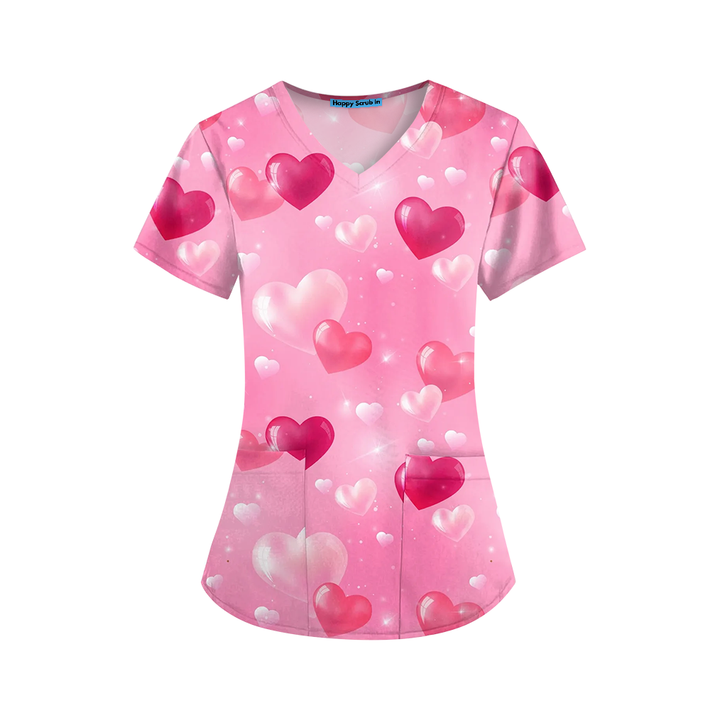 Valentine's Scrub Top