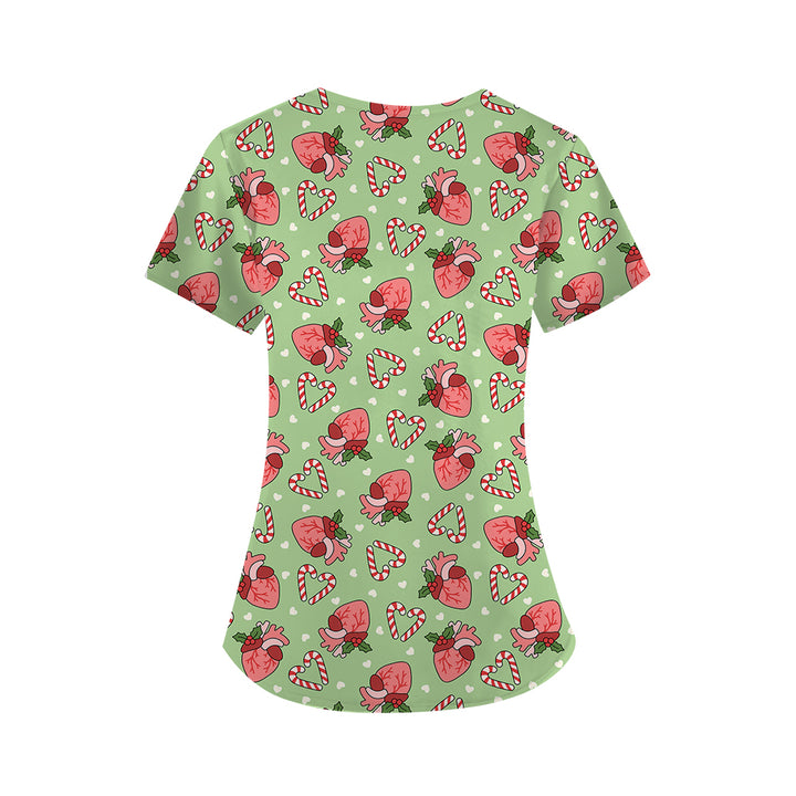 Heartful Christmas Scrub Top