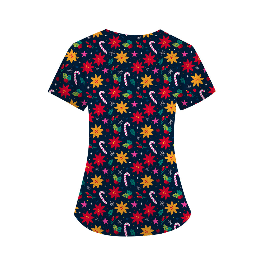 Jolly Petals Scrub Top