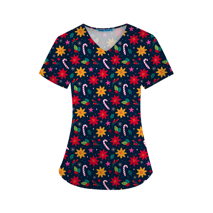 Jolly Petals Scrub Top