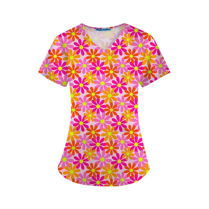 Petals & Pressure Scrub Top