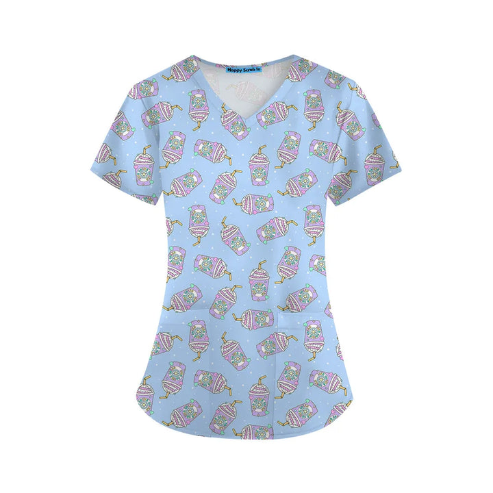 Coffee Queen Scrub Top