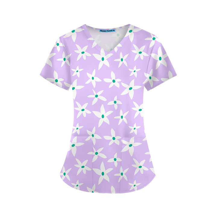 Lilac Charm Scrub Top