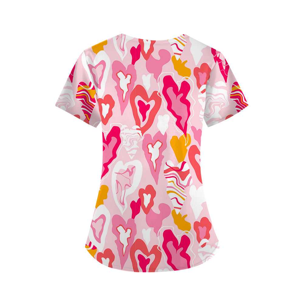 Queen of Hearts Scrub Top