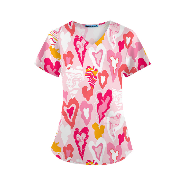 Queen of Hearts Scrub Top