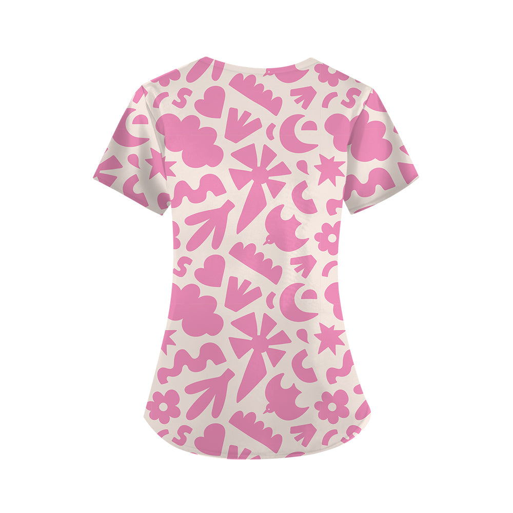 Pretty in Pink Scrub Top