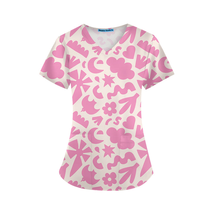 Pretty in Pink Scrub Top