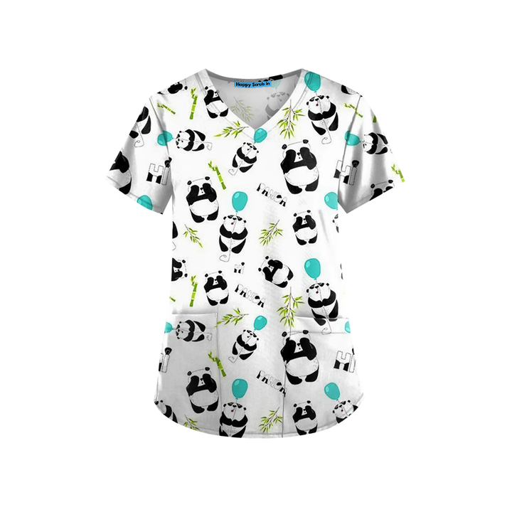 Party Panda Scrub Top