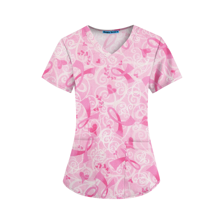 Breast Cancer Awareness Scrub Top