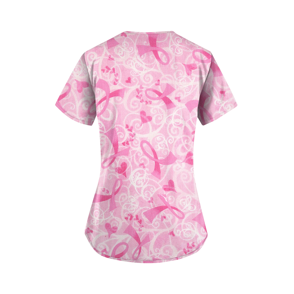 Breast Cancer Awareness Scrub Top