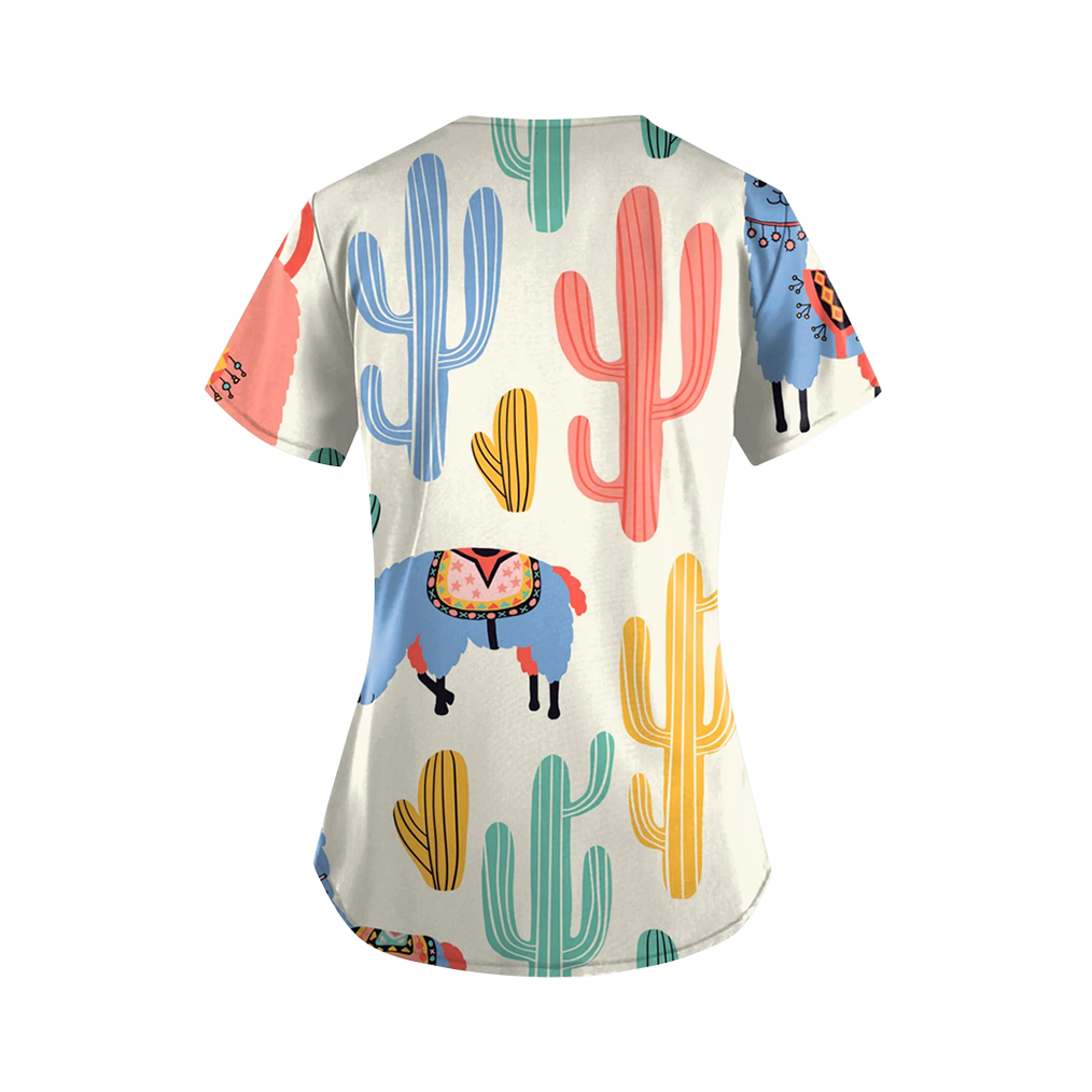 Llama Scrub Top