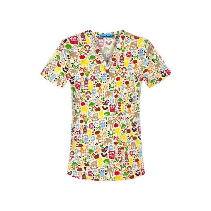 Animal World Scrub Top