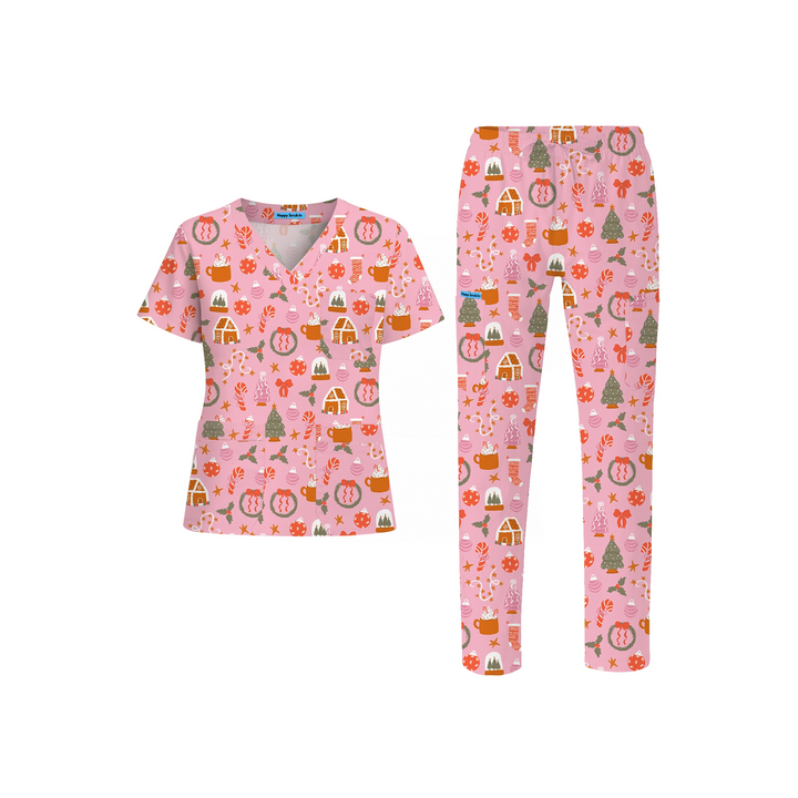 Pinkmas On Call Scrub Set (Ships on November 17, 2025)