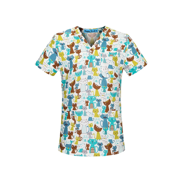 Dreamy Cats Scrub Top