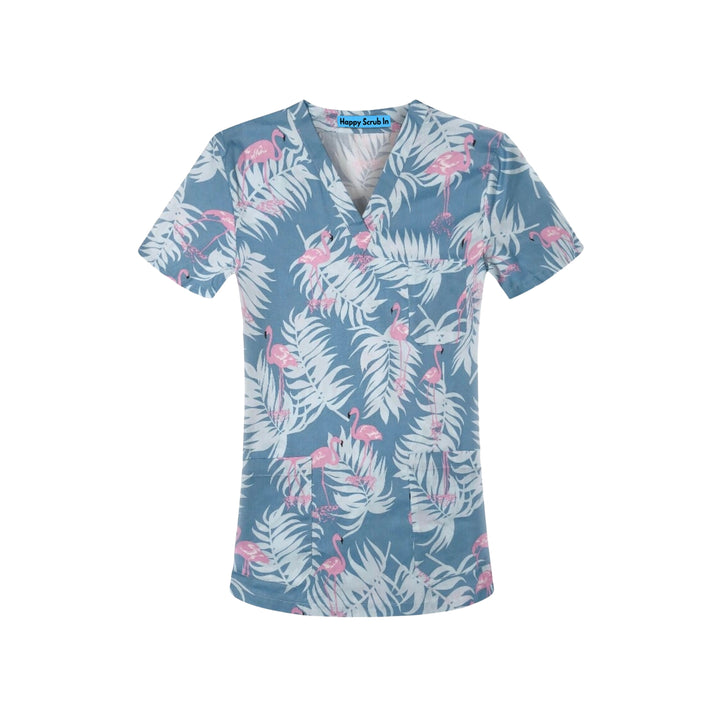 Flamingo Vibes Scrub Top