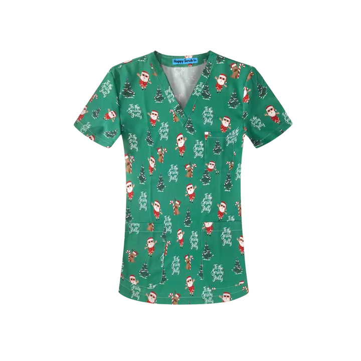 Hospital Santa Scrub Top