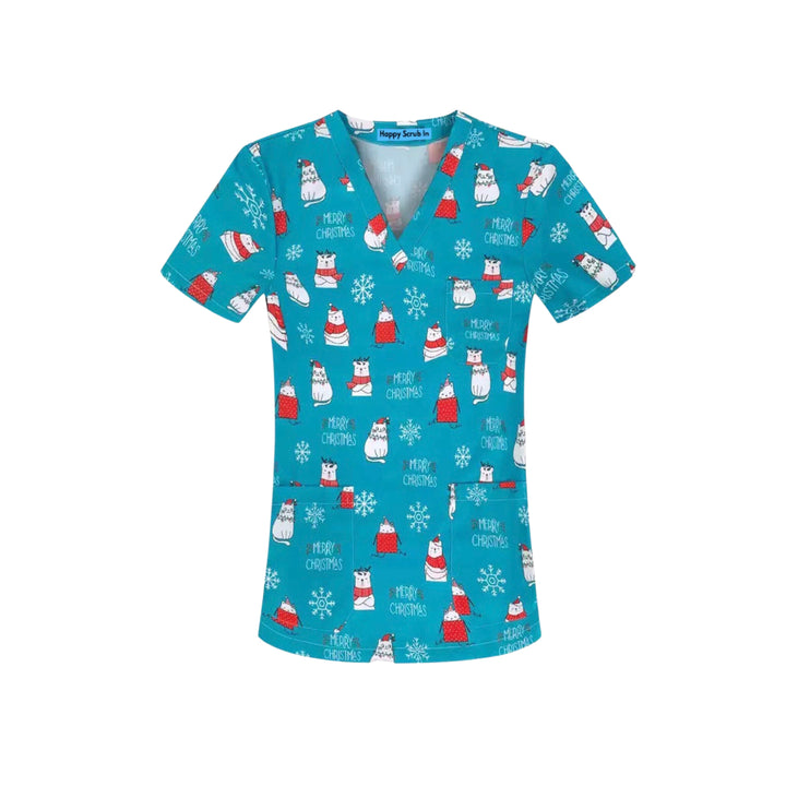 Polar Christmas Scrub Top