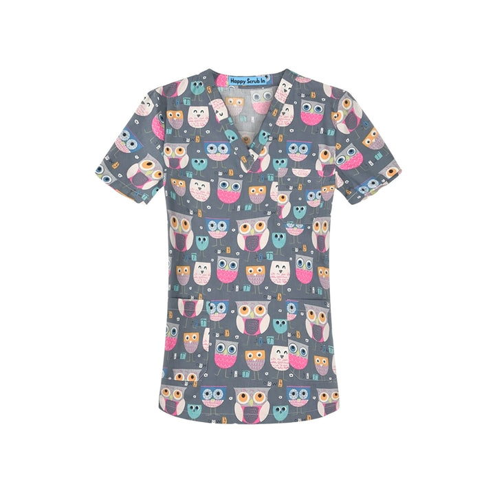 Night Shift Owl Scrub Top