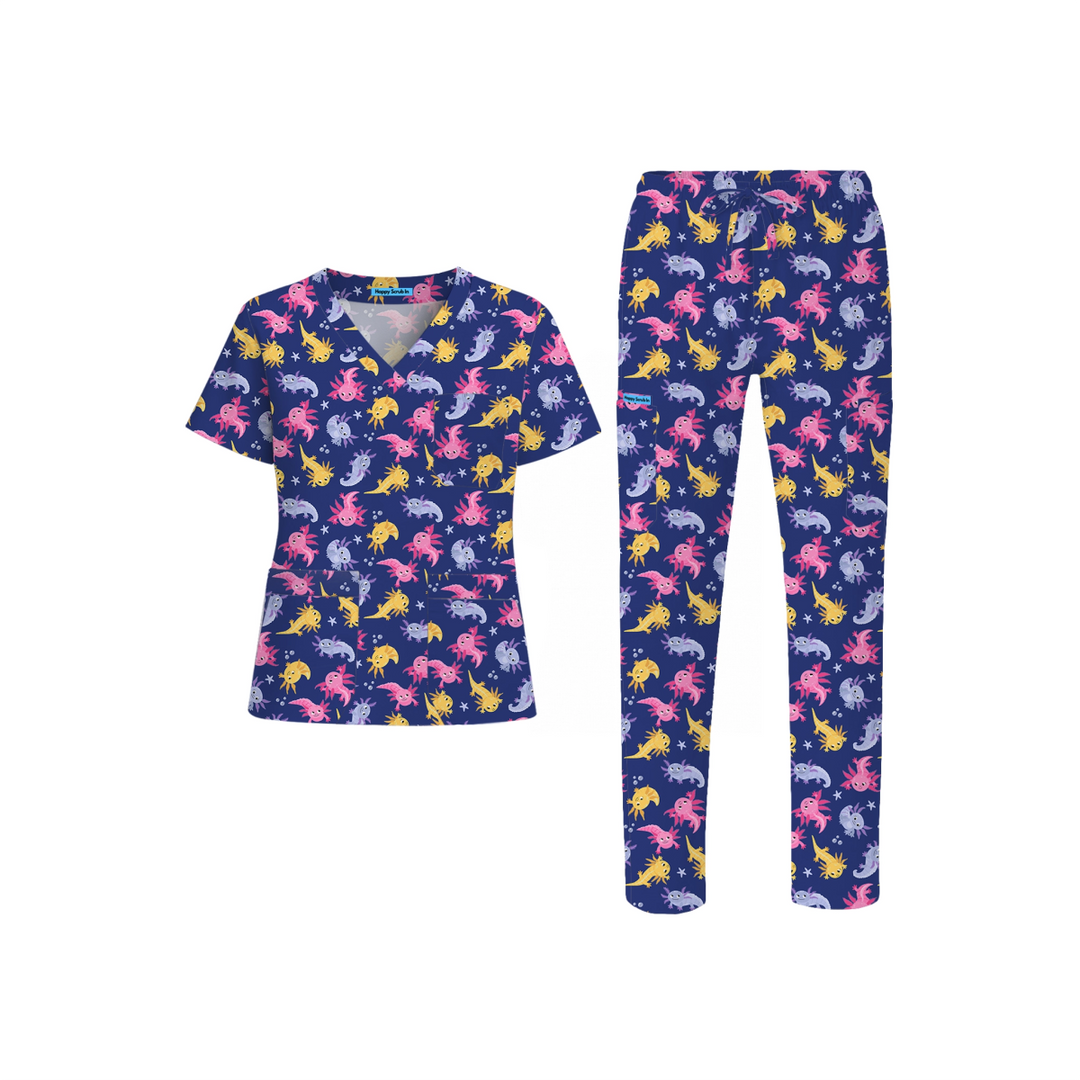 Axolotls Scrub Set (Ships on February 16, 2026) - Happy Scrub In | Scrubs With Style