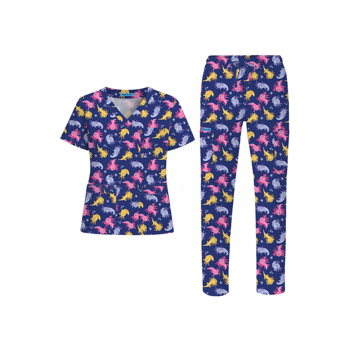 Axolotls Scrub Set (Ships on February 16, 2026) - Happy Scrub In | Scrubs With Style