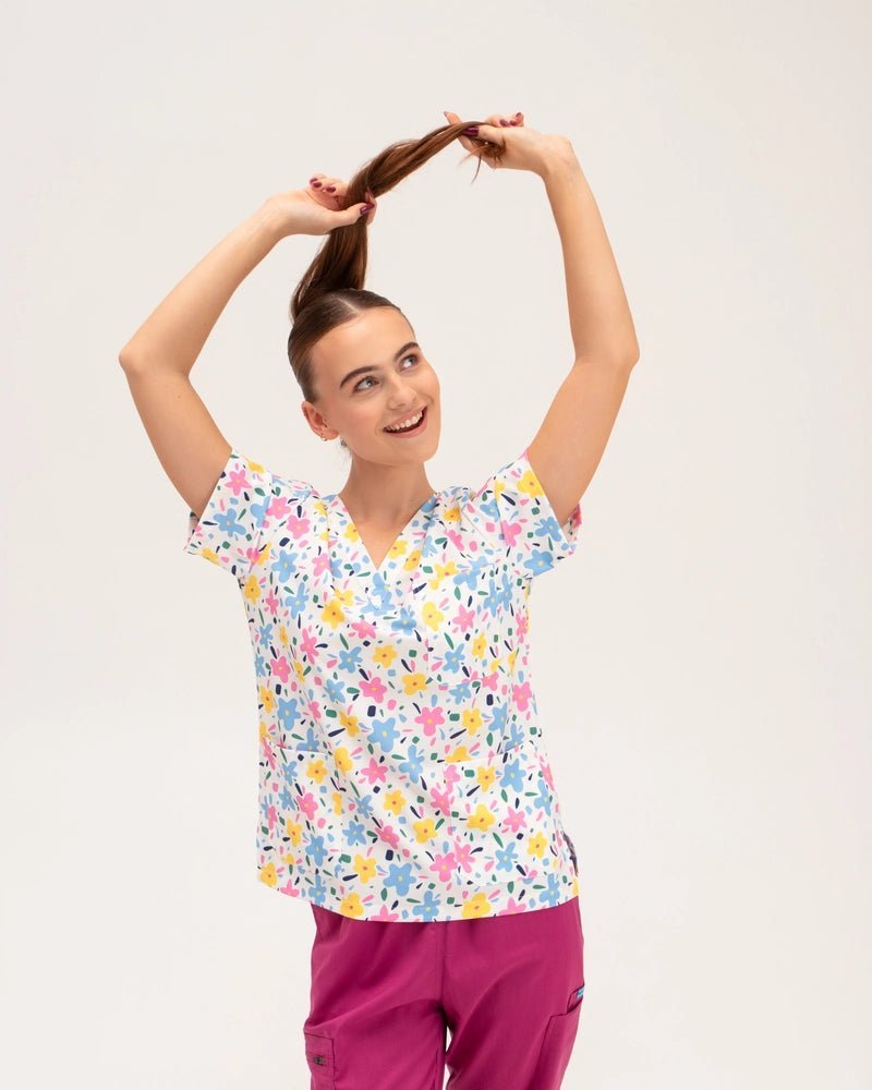 Blossom on Call Scrub Top - Happy Scrub In | Scrubs With Style