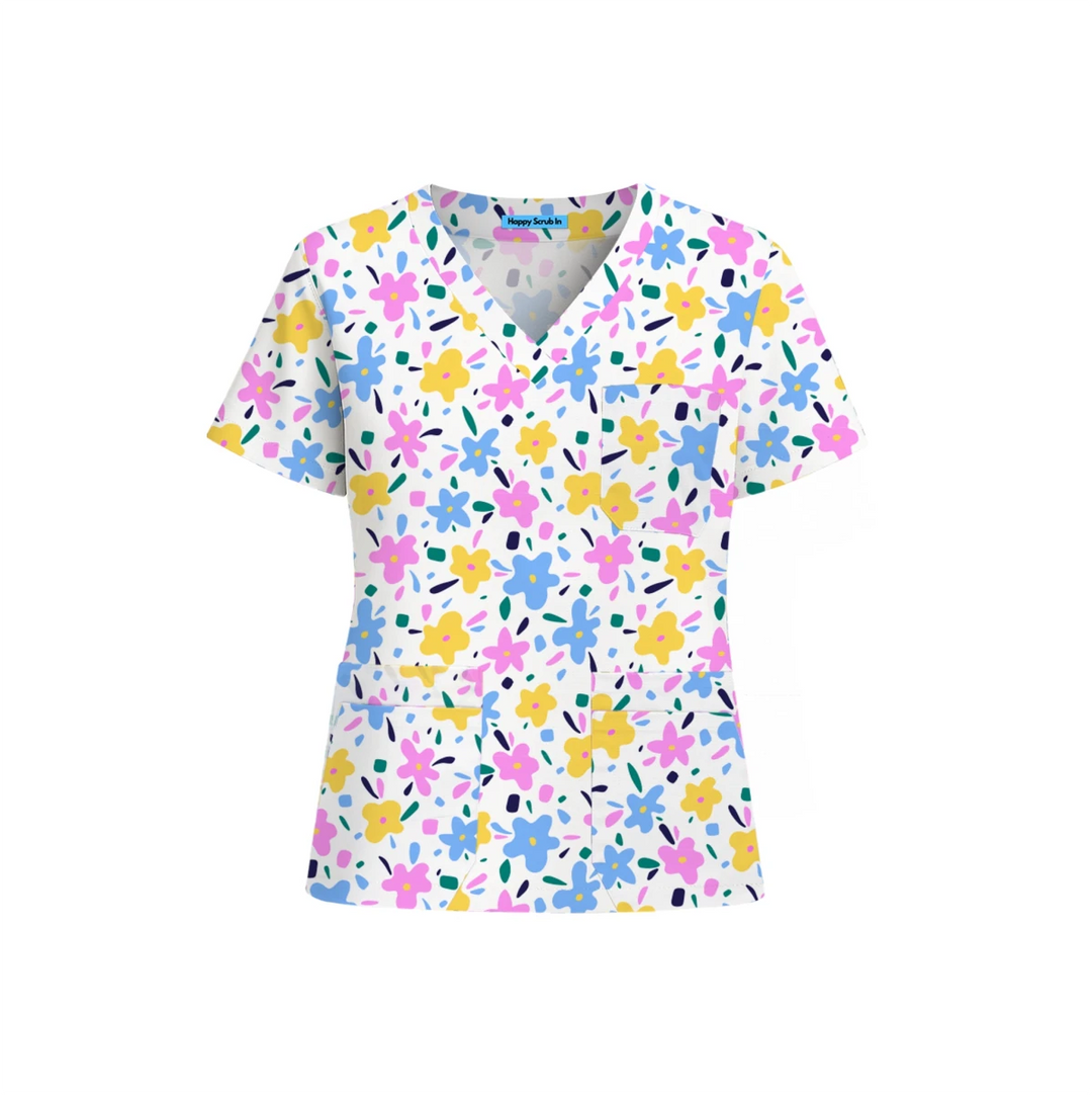 Blossom on Call Scrub Top (Ships on March 16, 2026) - Happy Scrub In | Scrubs With Style