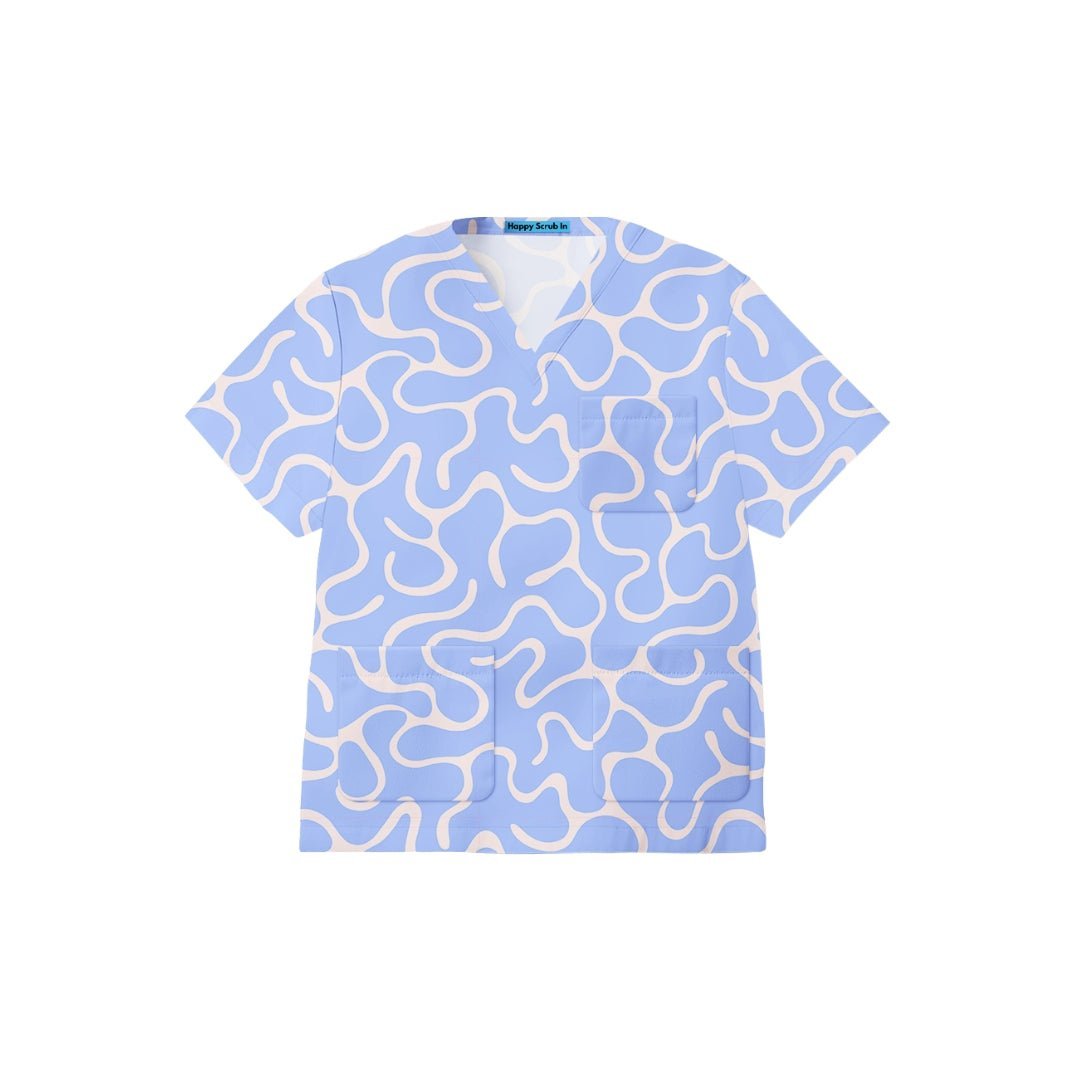 Brainwaves Scrub Top - Happy Scrub In | Scrubs With Style