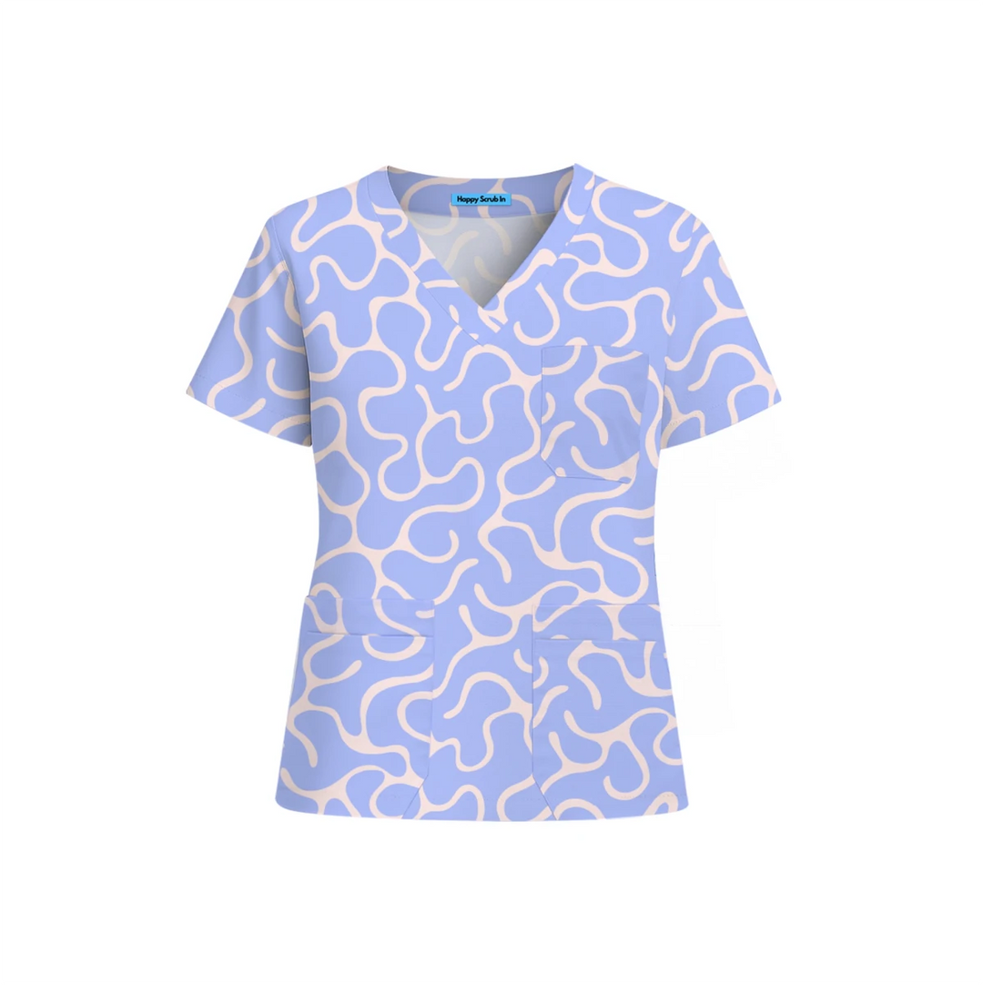 Brainwaves Scrub Top (Ships on March 16, 2026) - Happy Scrub In | Scrubs With Style